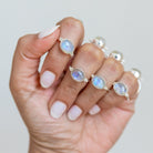Oval Moonstone Ring, Sterling Silver Ring