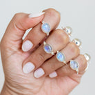 Oval Moonstone Ring, Sterling Silver Ring