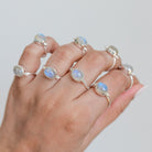 Oval Moonstone Ring, Sterling Silver Ring