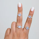 Oval Moonstone Ring, Sterling Silver Ring