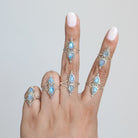 Teardrop Stone Ring, Boho Moonstone Ring