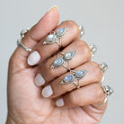 Teardrop Stone Ring, Boho Moonstone Ring