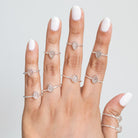 Rose Quartz Ring, Dainty Crystal Ring