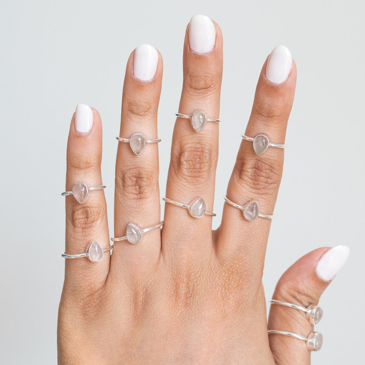 Rose Quartz Ring, Dainty Crystal Ring