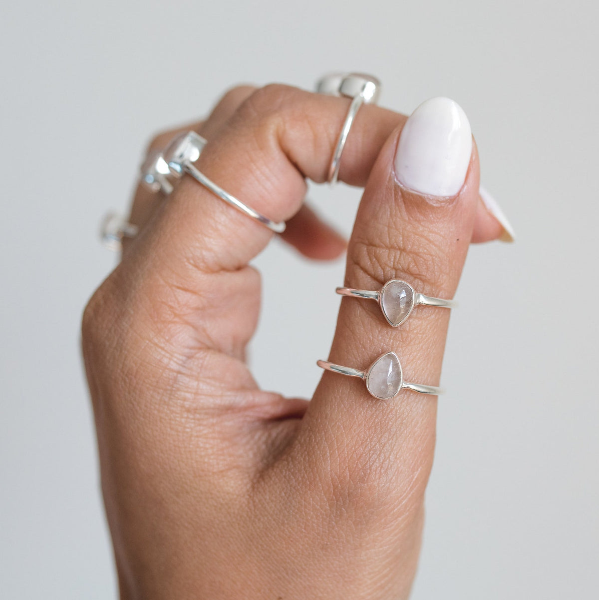 Rose Quartz Ring, Dainty Crystal Ring