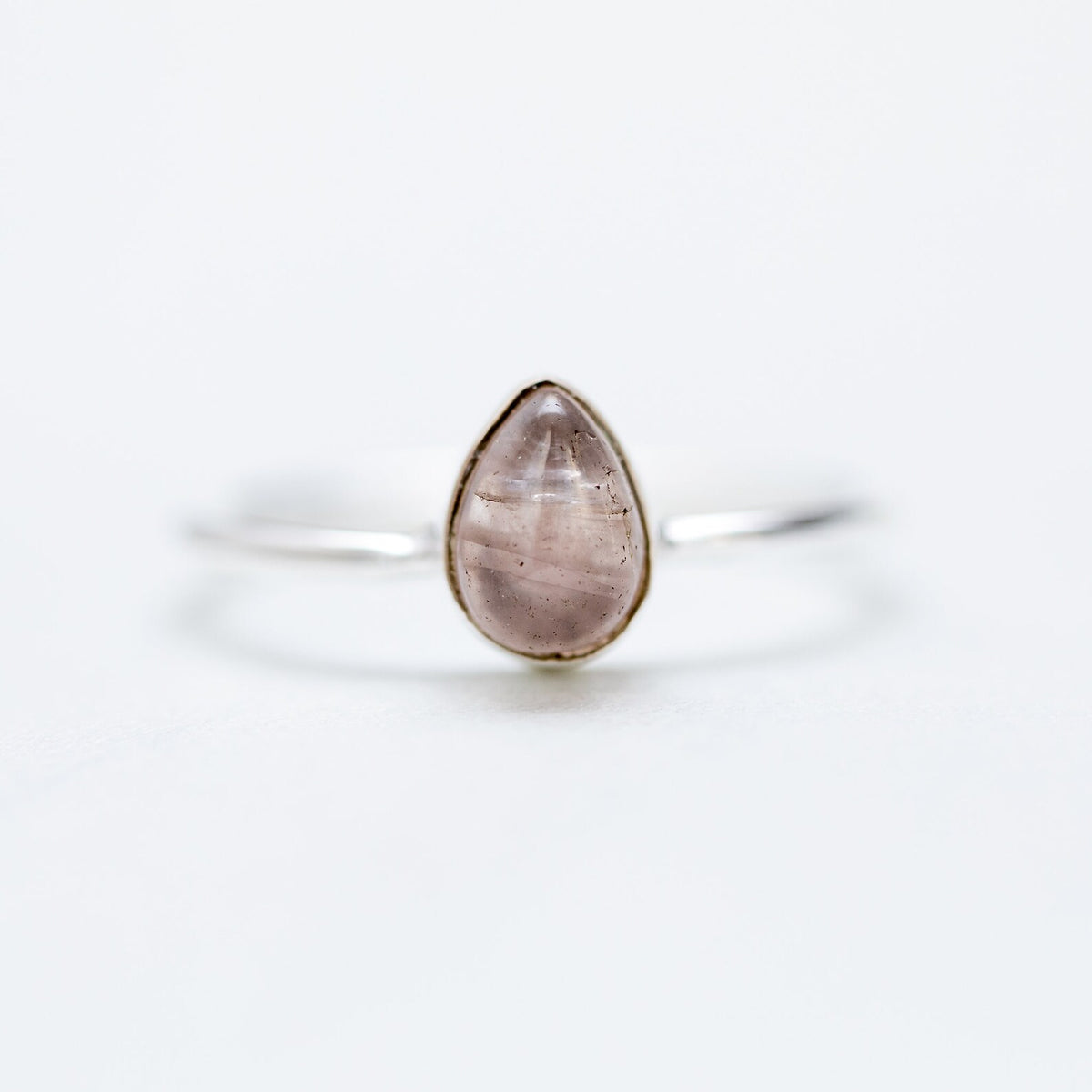 Rose Quartz Ring, Dainty Crystal Ring