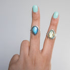 Pear Labradorite Ring, Statement Ring