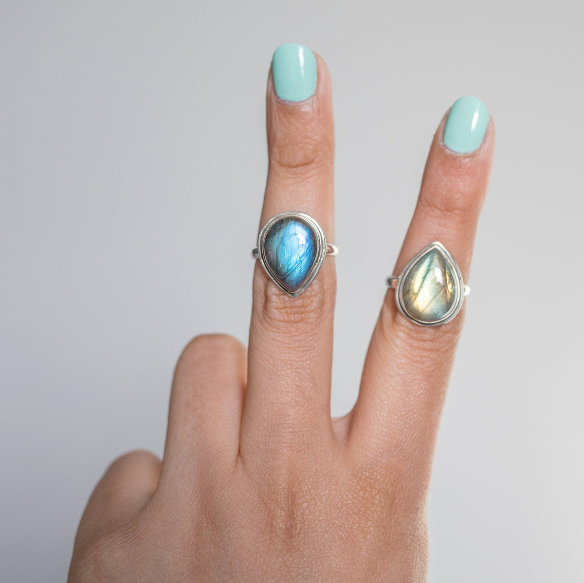 Pear Labradorite Ring, Statement Ring