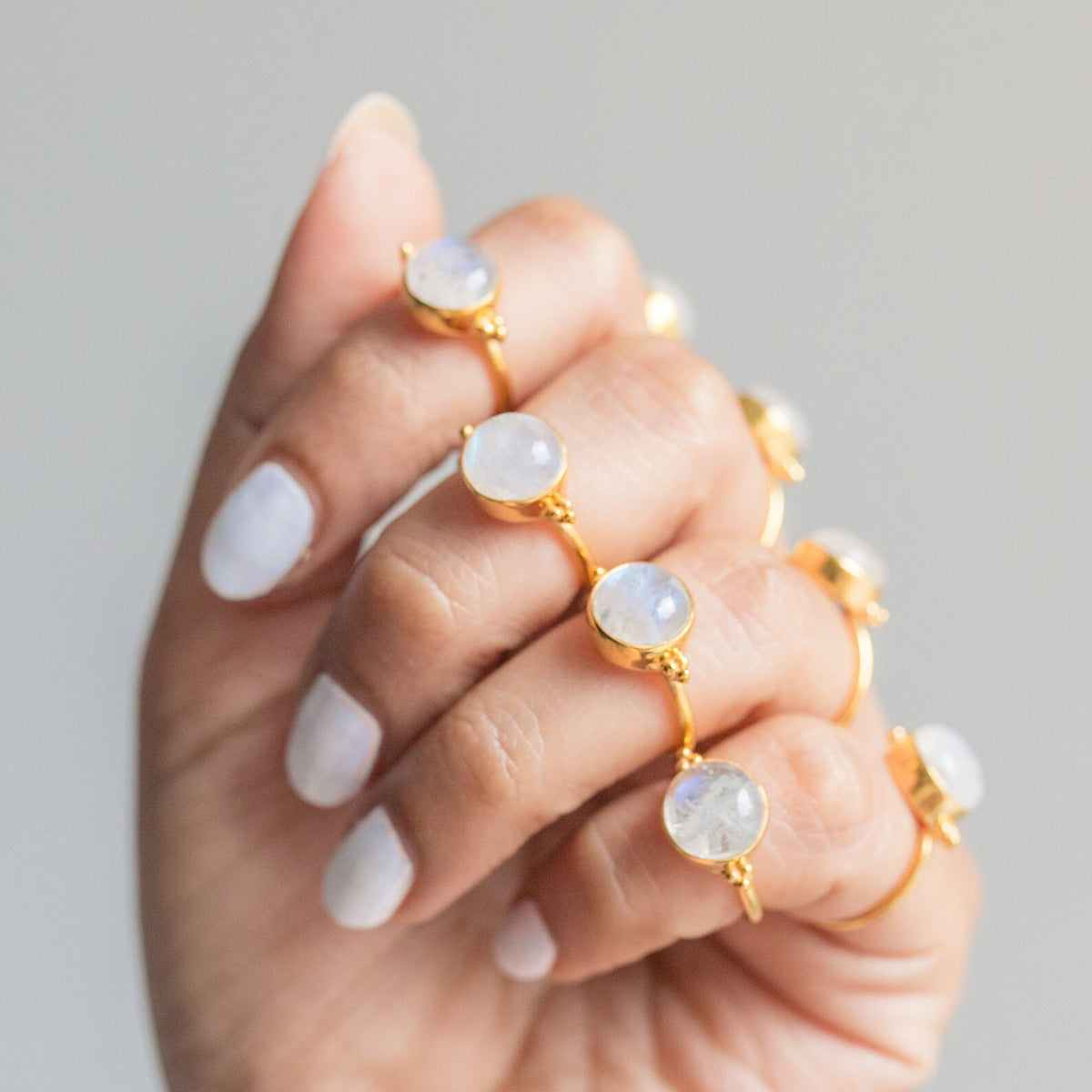 Round Moonstone - Gold Vermeil Ring