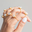 Round Moonstone - Gold Vermeil Ring