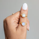 Round Moonstone - Gold Vermeil Ring