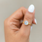 Round Moonstone - Gold Vermeil Ring