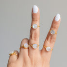 Round Moonstone - Gold Vermeil Ring