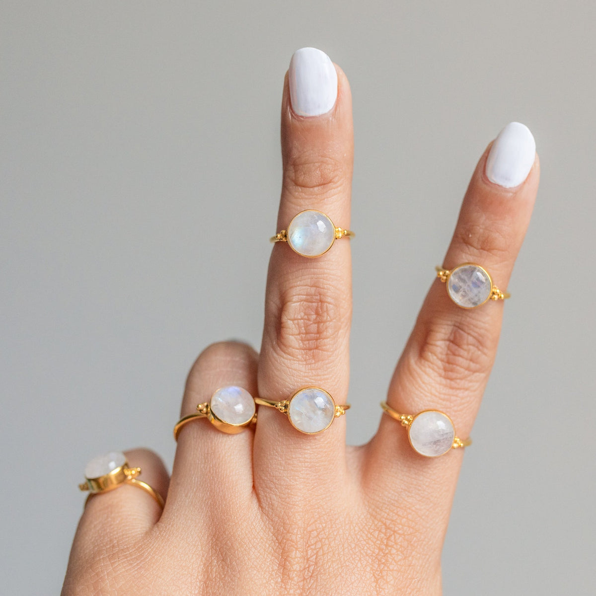 Round Moonstone - Gold Vermeil Ring
