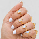 Pear Moonstone Ring, Gold Promise Ring