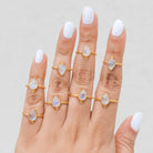 Pear Moonstone Ring, Gold Promise Ring
