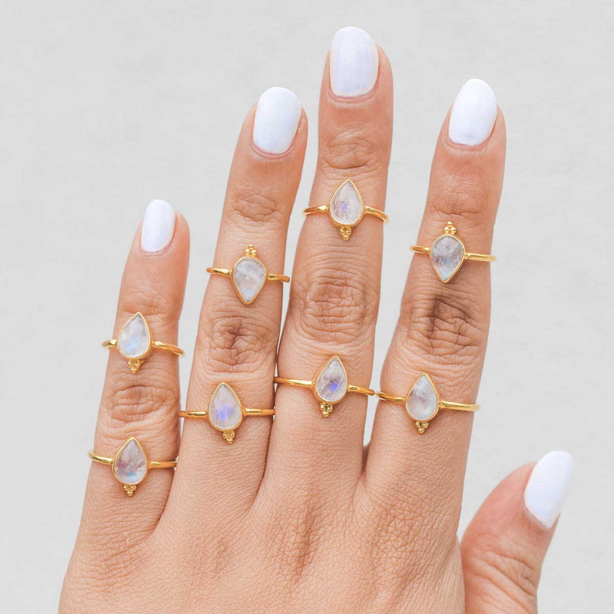 Pear Moonstone Ring, Gold Promise Ring