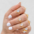 Pear Moonstone Ring, Gold Promise Ring