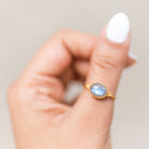 Oval Labradorite Ring, Gold Vermeil Ring