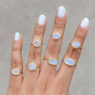 Moonstone Crystal & Gold Vermeil Ring, Delicate Rings