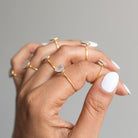 Moonstone Crystal & Gold Vermeil Ring, Delicate Rings