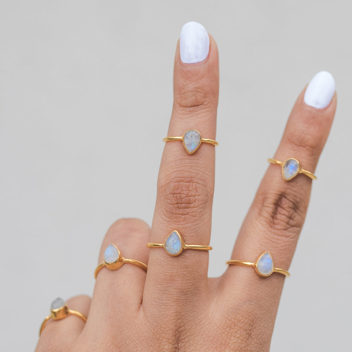 Pear Moonstone Ring, Gold Vermeil Ring