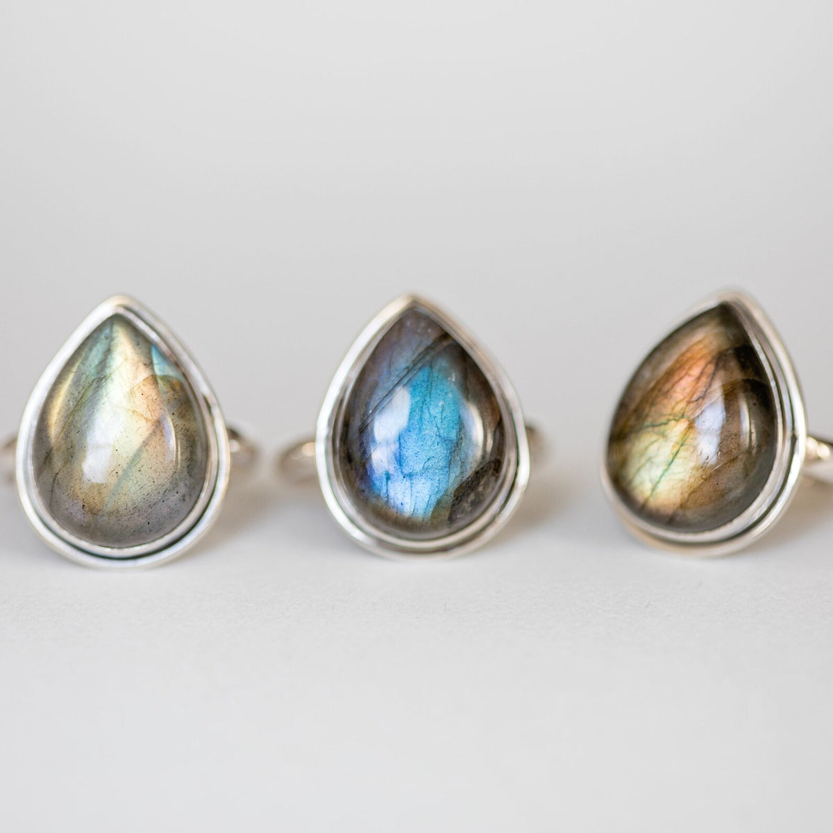 Pear Labradorite Ring, Statement Ring
