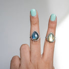Pear Labradorite Ring, Statement Ring