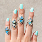 Opal Cocktail Ring, Natural Opal Ring, Opal Statement Ring