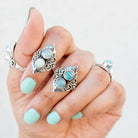 Opal Cocktail Ring, Natural Opal Ring, Opal Statement Ring