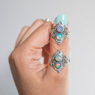 Opal Cocktail Ring, Natural Opal Ring, Opal Statement Ring