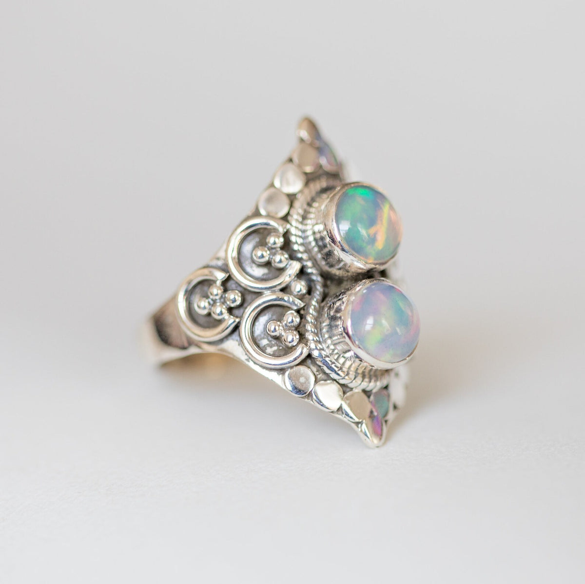 Opal Cocktail Ring, Natural Opal Ring, Opal Statement Ring