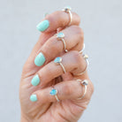 Opal Minimalist Ring, Dainty Opal Ring, Delicate Silver Ring, October Birthstone Ring