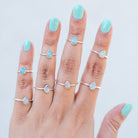 Opal Minimalist Ring, Dainty Opal Ring, Delicate Silver Ring, October Birthstone Ring