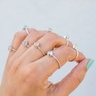 Opal Minimalist Ring, Dainty Opal Ring, Delicate Silver Ring, October Birthstone Ring