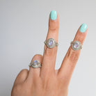 Oval Moonstone Ring, Unique Stone Ring