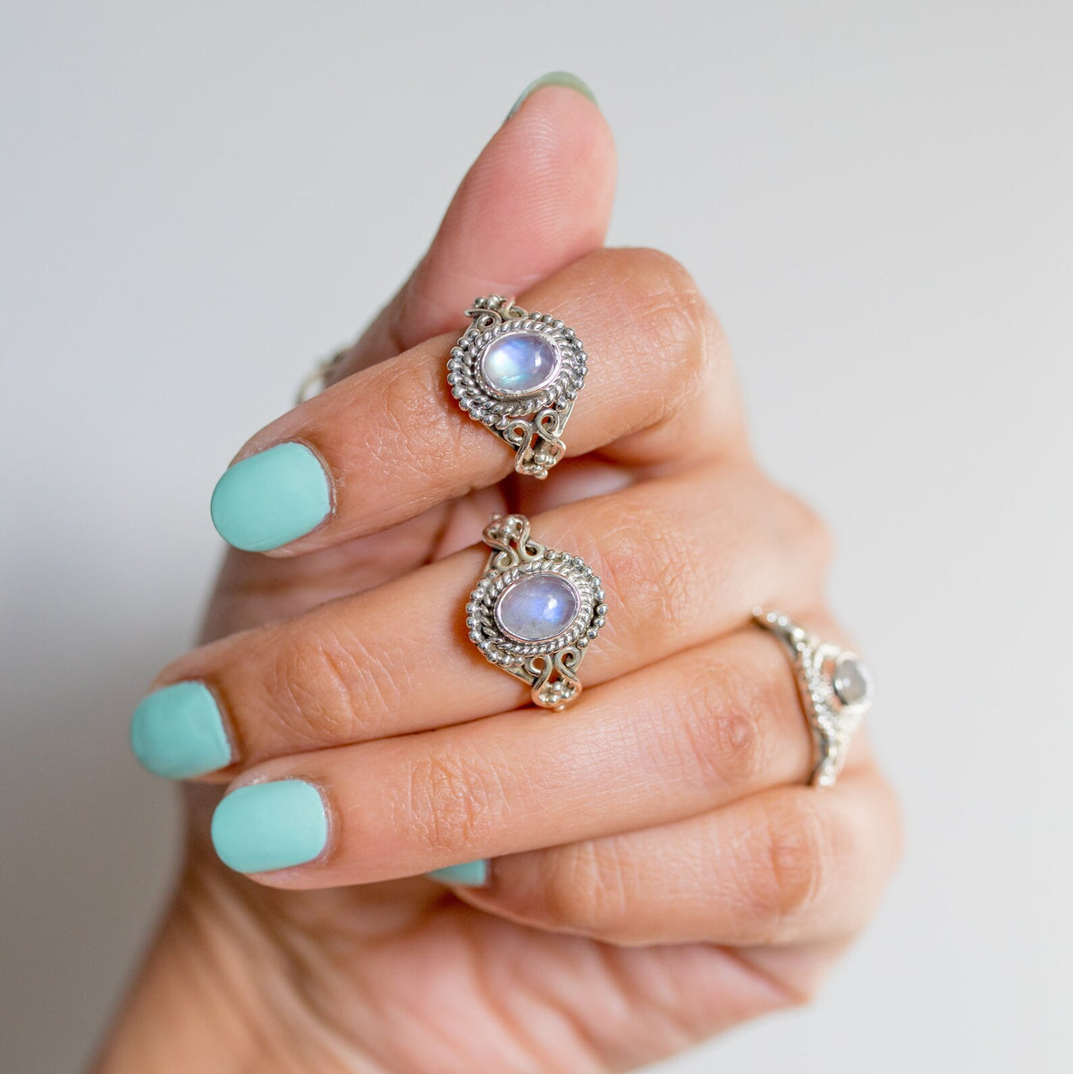 Oval Moonstone Ring, Unique Stone Ring