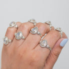 Faceted Moonstone Ring, Cut Moonstone Ring