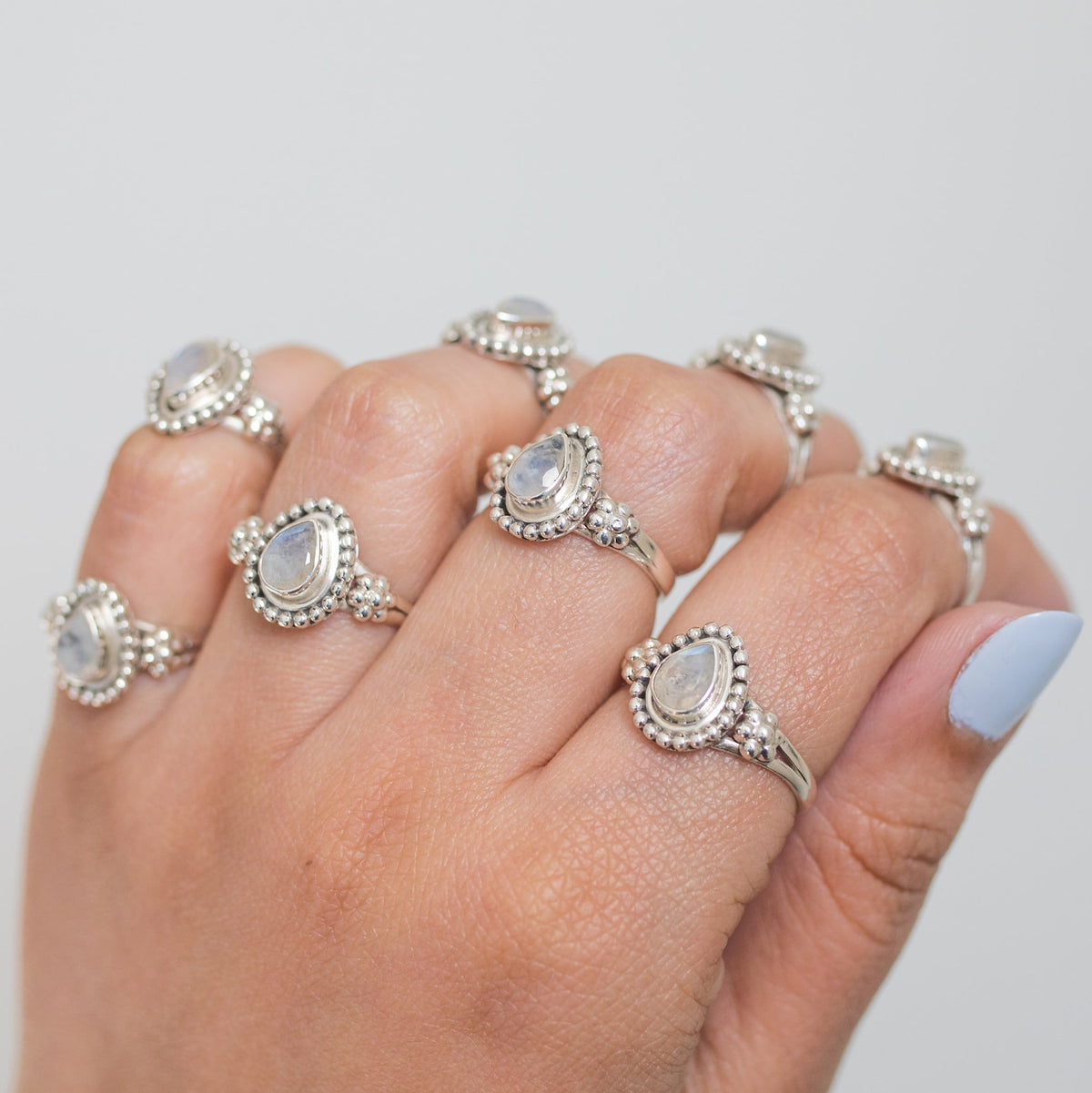 Faceted Moonstone Ring, Cut Moonstone Ring