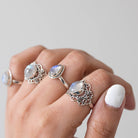 Moonstone Statement Ring, Sterling Silver Rings