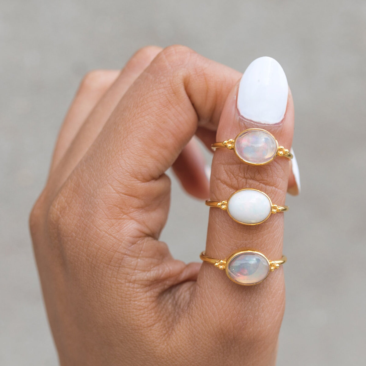 Oval Opal Ring, Opal Promise Ring, Gold Vermeil Sterling Silver Ring