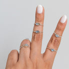 Minimalist Moonstone Ring, Dainty Bridesmaid Ring