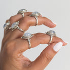 Marquise Moonstone Ring, Moonstone Crystal, Gypsy Boho Ring
