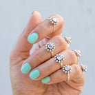 Moonstone Flower Ring, Modern Silver Ring
