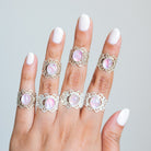 Pink Moonstone Ring, Pink Gemstone Ring