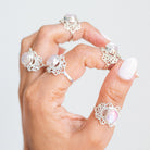 Pink Moonstone Ring, Pink Gemstone Ring