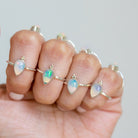 Pear Opal Ring, Opal Birthstone Ring