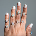 Pear Opal Ring, Opal Birthstone Ring