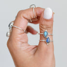 Pear Labradorite Ring, Minimalist 925 Ring