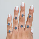 Pear Labradorite Ring, Minimalist 925 Ring